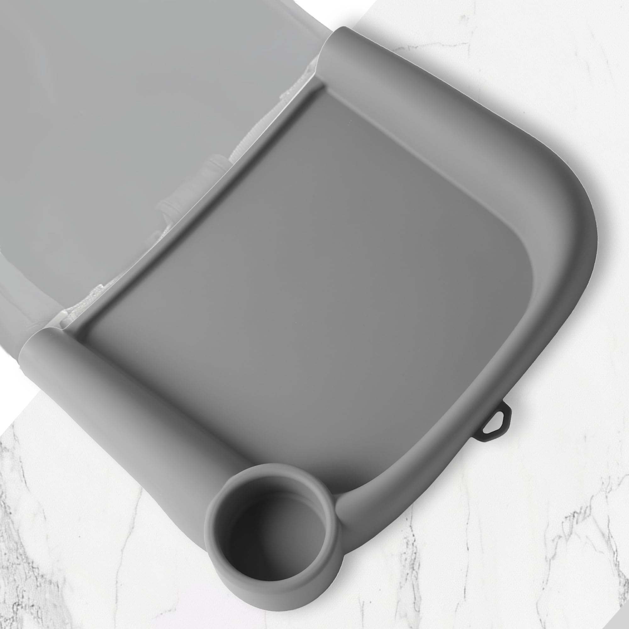 Photo 1 of LuQiBabe Silicone Baby Dining Tray Compatible with in-gle-sina Fast Table Chair Portable Baby Feeding Tray for Clip-On Fast Table Chair Ideal for Baby, Toddler Perfect for Meal, Restaurant - Grey