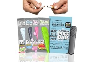 HEALTH CHEWS Smokeless Inhaler, Mix 4 Pack, Aromatherapy Flavored Air with Premium Refill Cores, Habit Replacement, Wellness Silicone Chewer Accessory Quit Smoking, Travel Friendly