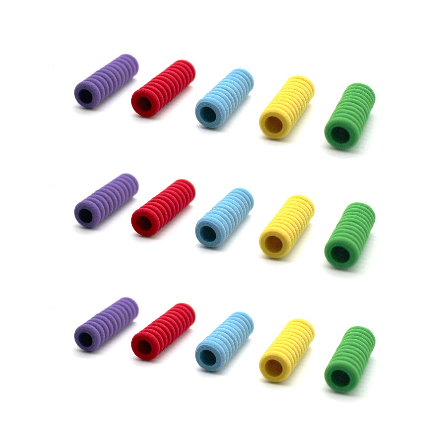 YFaith 40 Pcs Foam Pen Grips,Soft Cushioned Writing Aid Pencil Holder Non Slip Pen Gripper Gel Pencil Clip for Kids,Students,Adults(Multicolor)