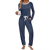 LILLUSORY Womens Pajamas Sets 2 Piece Fall Casual Lounge Pjs Set Sleep Loungewear Winter Long Sleeve Warm Outfits 2026