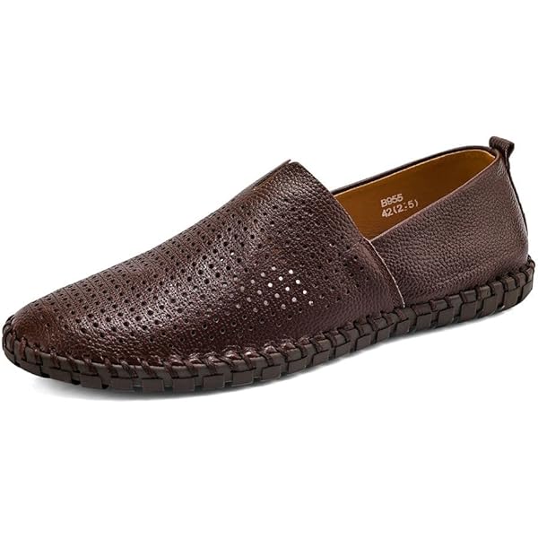Amazon.com | LUODENGLANG Men's Genuine Leather Loafer Shoes Slip