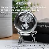 IFOLAINA Tree of Life 3D Crystal Ball Paperweight Glass Sphere 2.4in view 6