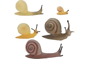 Pinenjoy 5Pcs Realistic Miniature Snail Figurines Mini Snail Figure Fairy Garden Accessories for DIY Micro Moss Landscape Bonsai Terrarium Crafts Cake Decoration