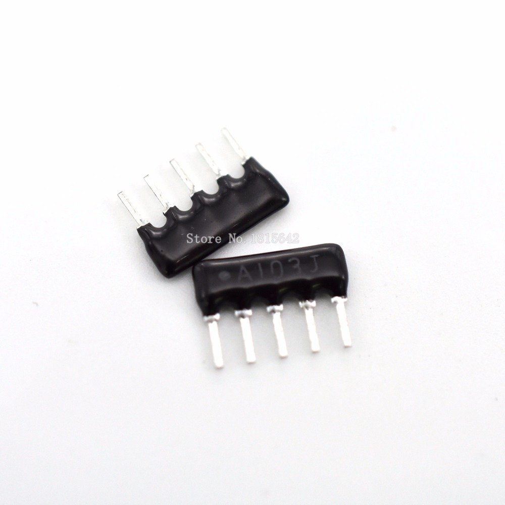 50PCS DIP Exclusion 5pin 10K ohm 5 PINS A103J 10KR Network Resistor