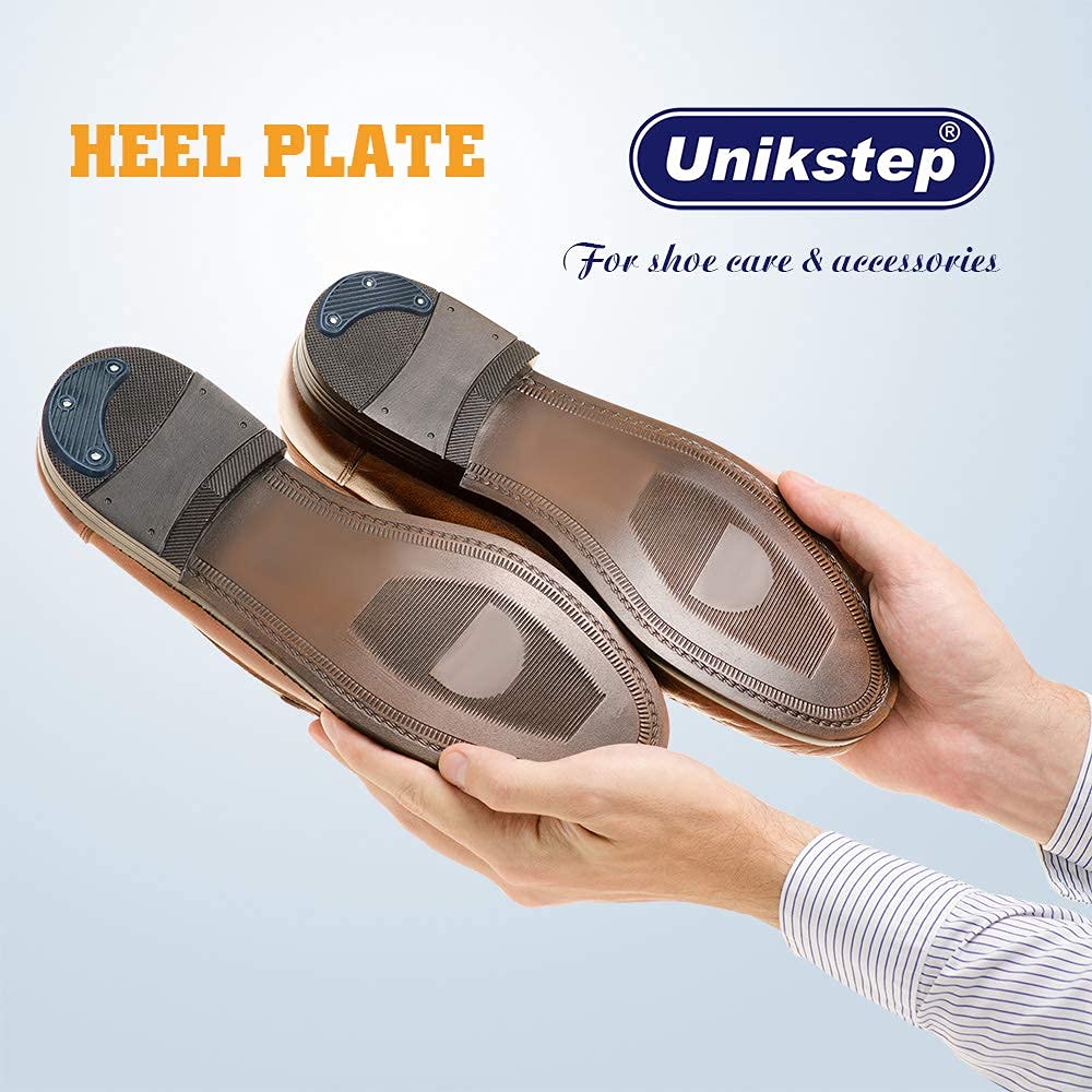 Unikstep 6 Pairs Shoe Heel Plate Tap, Shoe Heel Side Worn Repair Rubber Patch, Replacement Kit