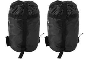 2PCS Sleeping Bag Storage Sack, Black Water Proof Compression Stuff Sack Sleeping Bag Cover for Traveling Camping Hiking Back