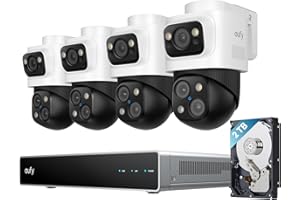 EUFY SECURITY eufy 4K NVR Security Camera System S4 Max, Power Over Ethernet, Wired, 24/7 Recording, Triple Lens Bullet-PTZ Cam, 360° PTZ, Up to 16CH, Cross-Cam Tracking, 8× Auto Zoom, Smart Video Search, 2TB HDD