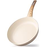 SENSARTE Ceramic Nonstick Frying Pan Small Skillet 8Inch Non Stick Omelette Pans, Non-toxic Healthy Kitchen Cooking Chef's Pan, Free of Intentionally Added PFOA/PFAS/PTFE, Induction Compatible, Taupe