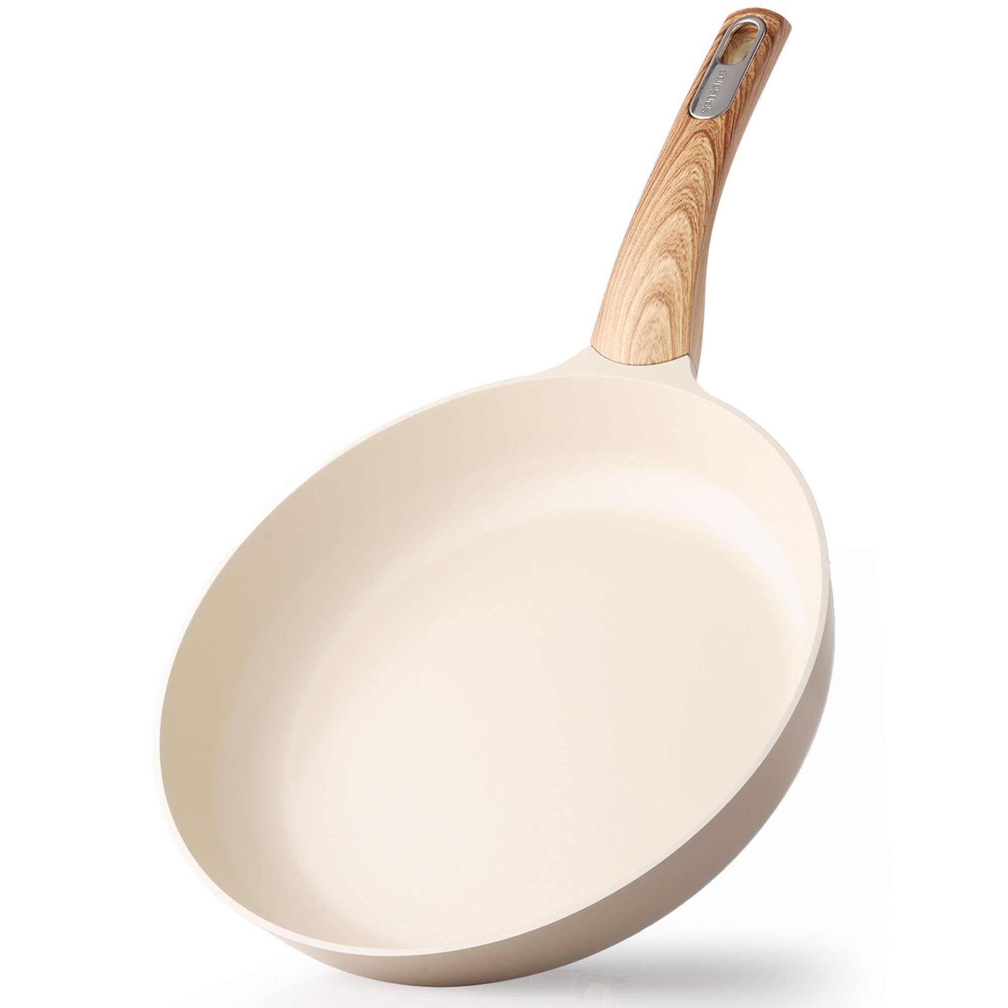 Photo 1 of SENSARTE Ceramic Nonstick Frying Pan Skillet 9.5Inch Non Stick Omelette Pans, Non-toxic Healthy Kitchen Cooking Chef's Pan, Free of Intentionally Added PFOA/PFAS/PTFE, Induction Compatible, Taupe