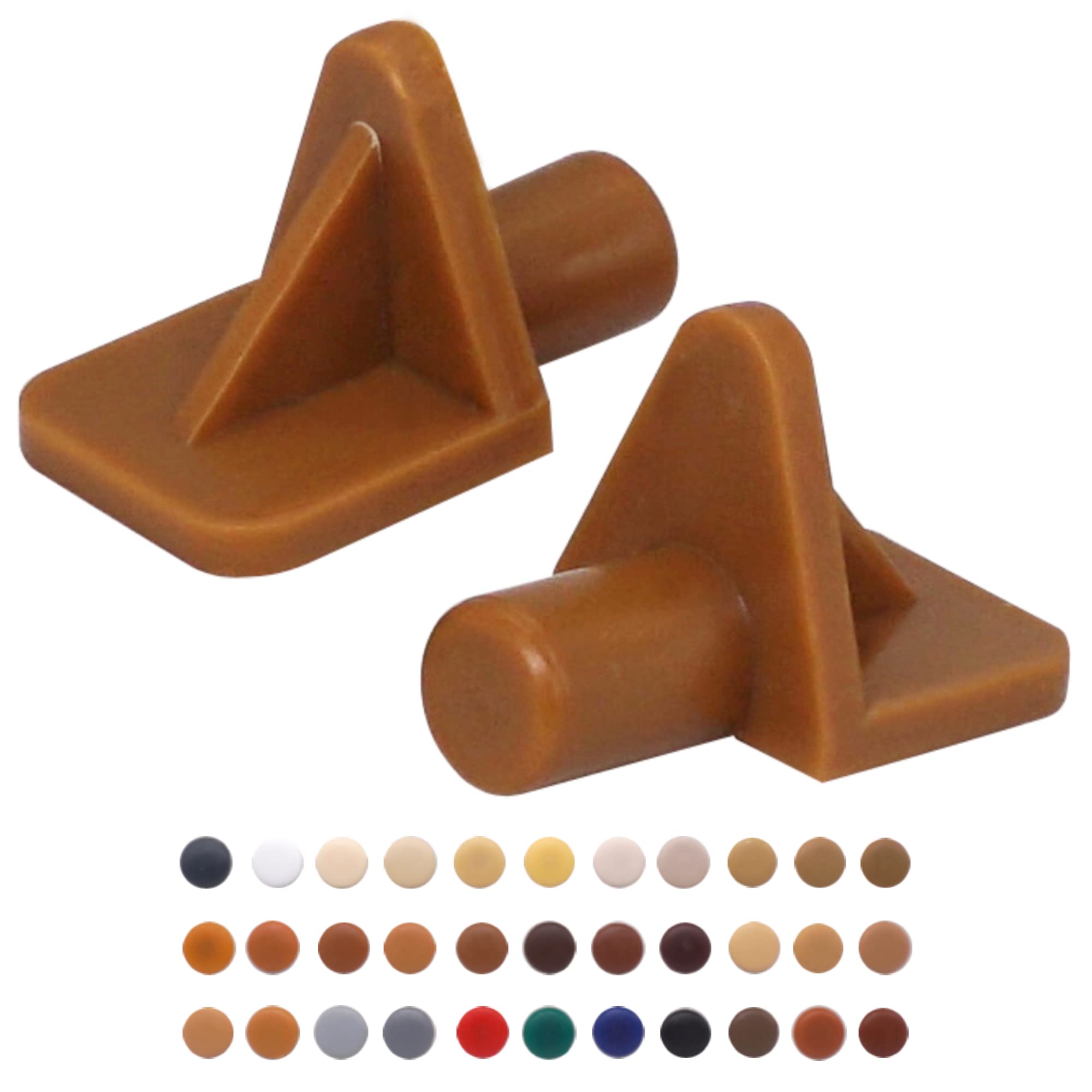 SKIR'CO (50 pcs) Shelf Support Pegs 5 mm, Plastic Shelf Support Pins, Shelf Brackets (50, Brown (S10)