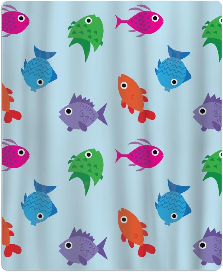 Lovely Cartoon Fish Kids Bath/Beach/Pool Towel 17.3 X 21 Inches Thick Plush Luxurious Velour Pile - Highly Absorbent