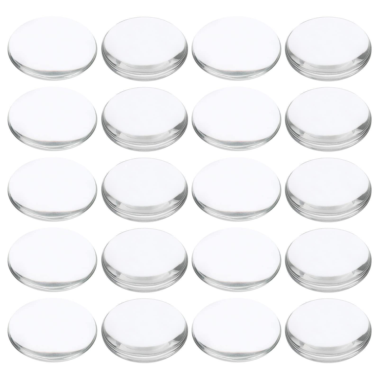 PATIKIL Transparent Glass Cabochons, 20Pcs 45mm Round Glass Dome Tiles for Photo Pendant Jewelry Making, Clear