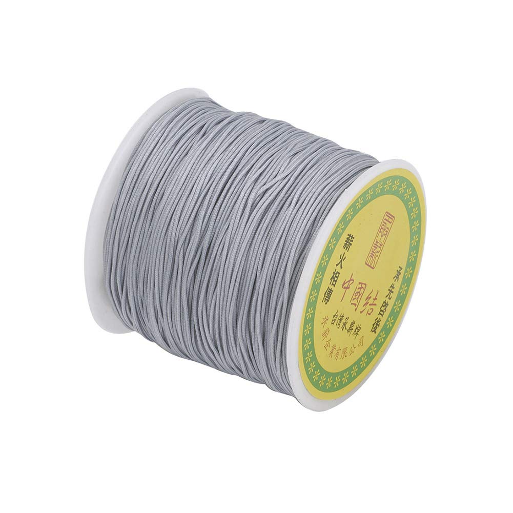 Cheriswelry 100 Yards 0.8mm Gray Nylon Beading String for Bracelet Jewelry Making