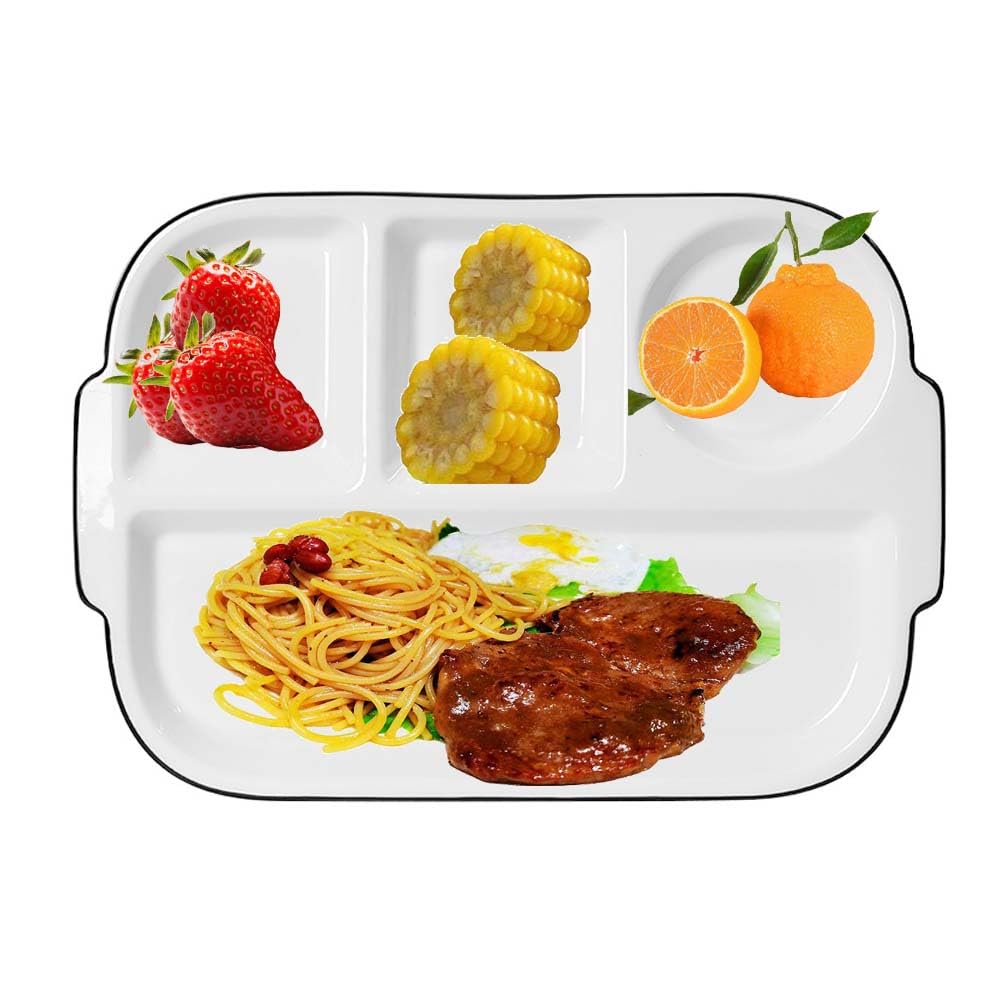 Photo 1 of AIYoo 12inch Ceramic Divided Plate,4 Compartment Portion Control Plate,Reusable Bariatric Plate for Adults,White Dinner Plates for Daily Use,Dessert Plates for Balanced Meal