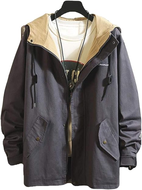 Amazon ニカ メンズ ジャケット ブルゾン 秋服 冬服 長袖 ジャンパー ゆったり シンプル 無地 プルオーバー ジャケット ハンサム アウター トップス ミリタリージャケット コート ジャケット 通販