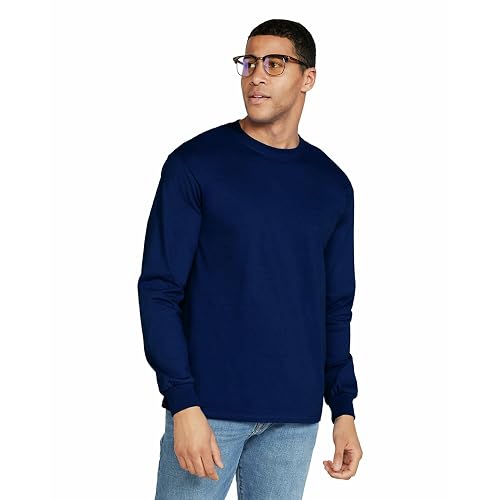 Gildan Ultra Cotton Long Sleeve T-Shirts - 2-Pack, Navy, Large, 100% Cotton - View #9