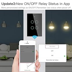 MOES 2.4GHz WiFi Wall Touch Smart Switch Neutral
