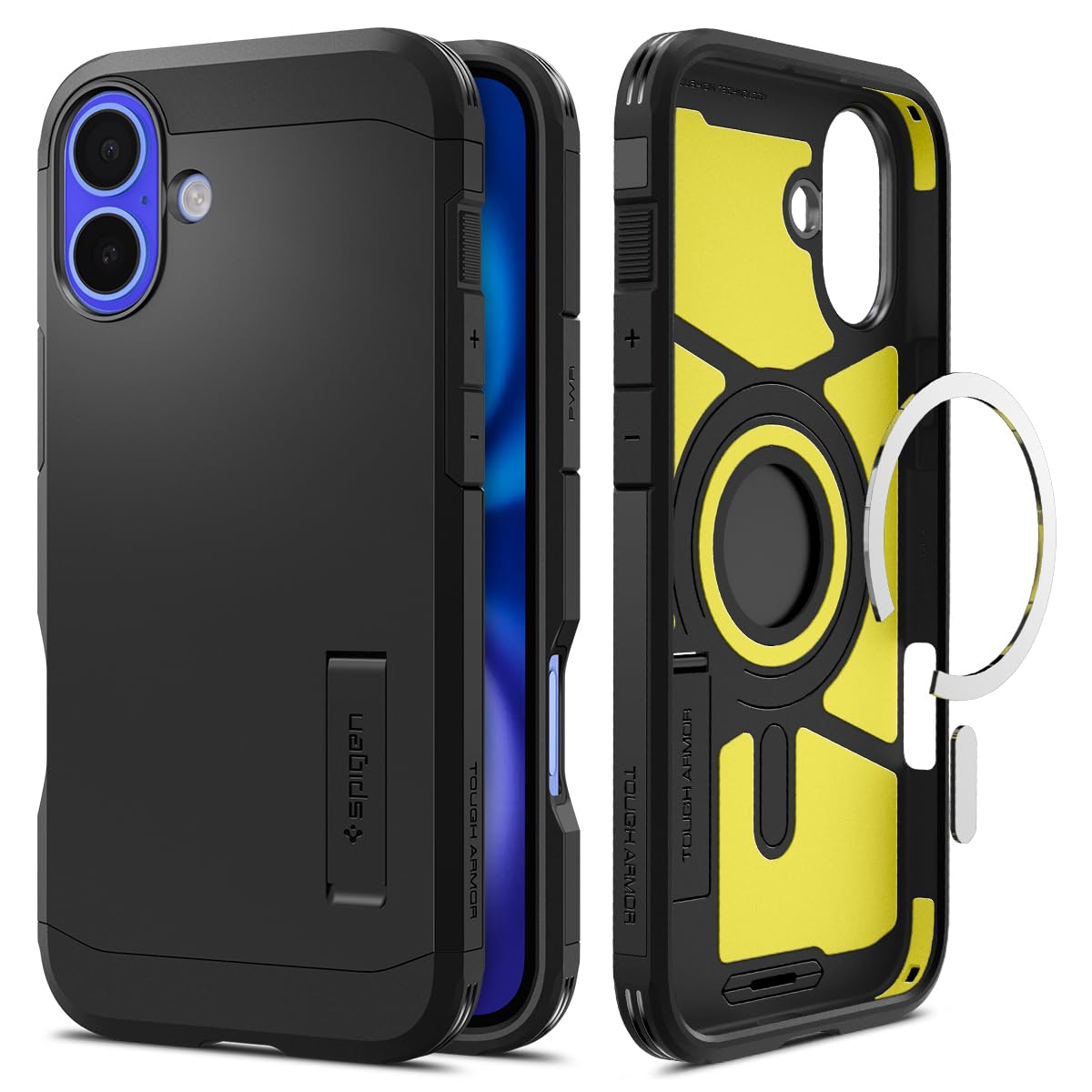 Spigen Tough Armor (AI) MagFit Case for iPhone 16, Compatible with MagSafe Accessories - Black — image 1