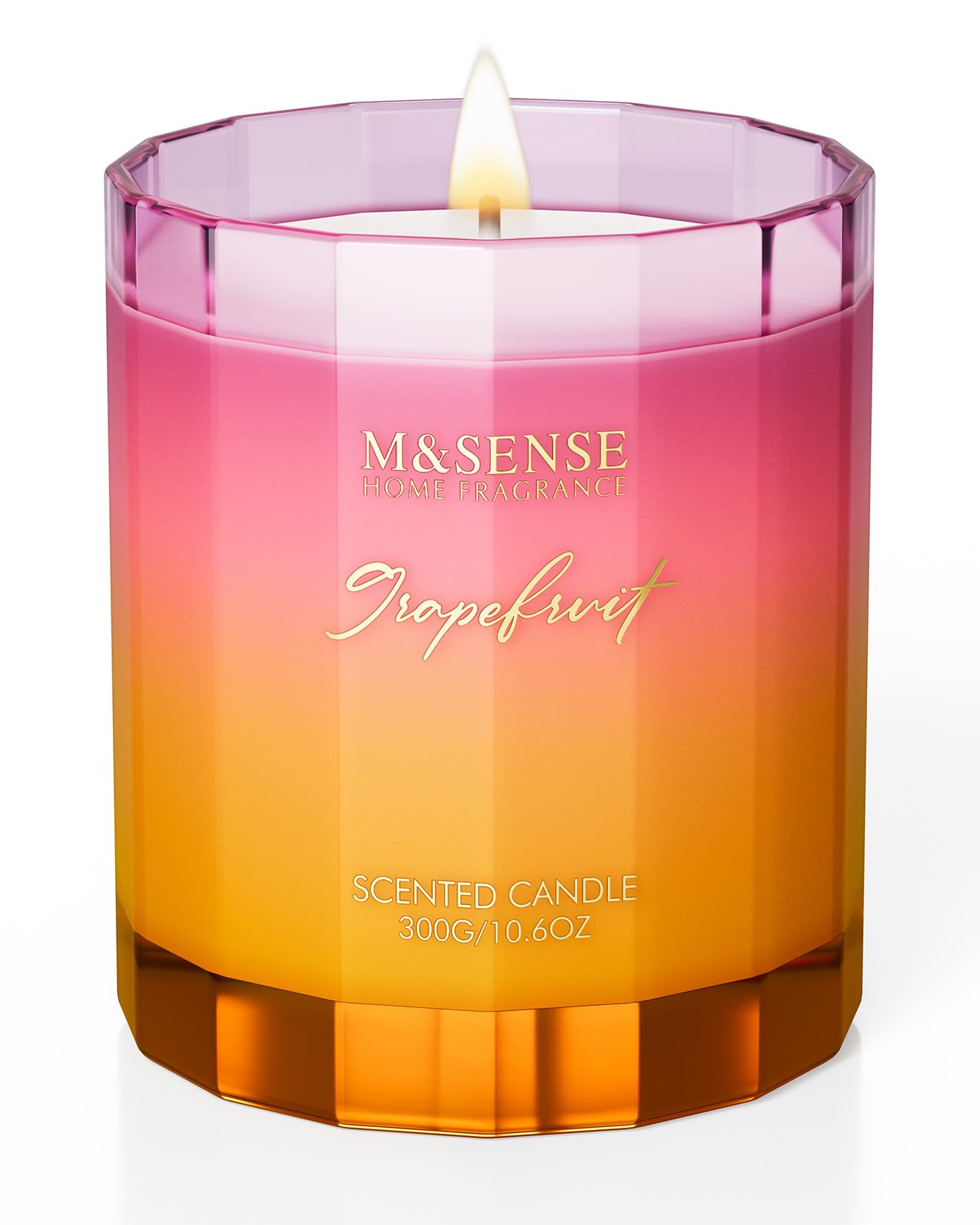 Photo 1 of M&SENSE Grapefruit Scented Candles for Home, 10.6oz 60 Hours Non Toxic Natural Soy Candles in Glass Long Lasting Slow Burning, Unique Luxury Gifts Cozy Room Decor for Women Men
