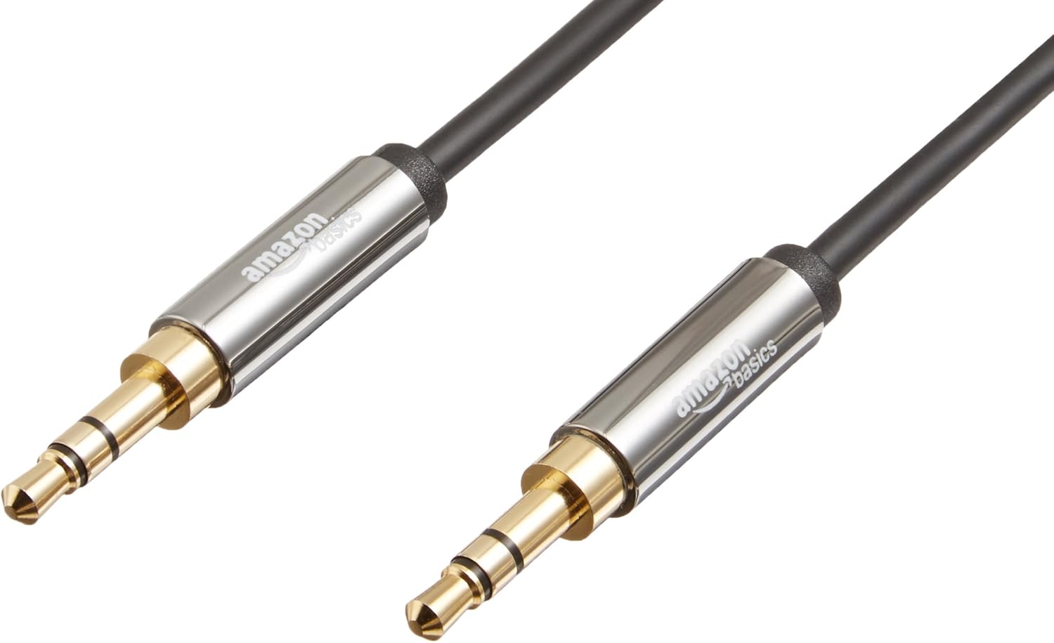 Basics 3.5 mm Male to Male Stereo Audio Aux Cable, 4 Feet, 1.2 Meters