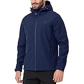 CAMEL CROWN Mens Softshell Jacket Fleece Lined Waterproof Windproof Lightweight Outerwear Full Zip Hiking Work Travel