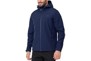 CAMEL CROWN Mens Softshell Jacket Fleece Lined Waterproof Windproof Lightweight Outerwear Full Zip Hiking Work Travel