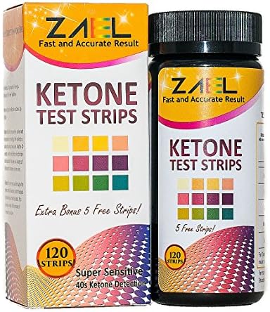 ZAEL Ketone Test Strips, 125 Strips + Free Low Cab One Week Meal Plan (8x11), Ketone Urine Test * Perfect for Ketosis, Diabetics, Paleo & Atkins Diet. Lab Grade Test Pads - Clear Instructions