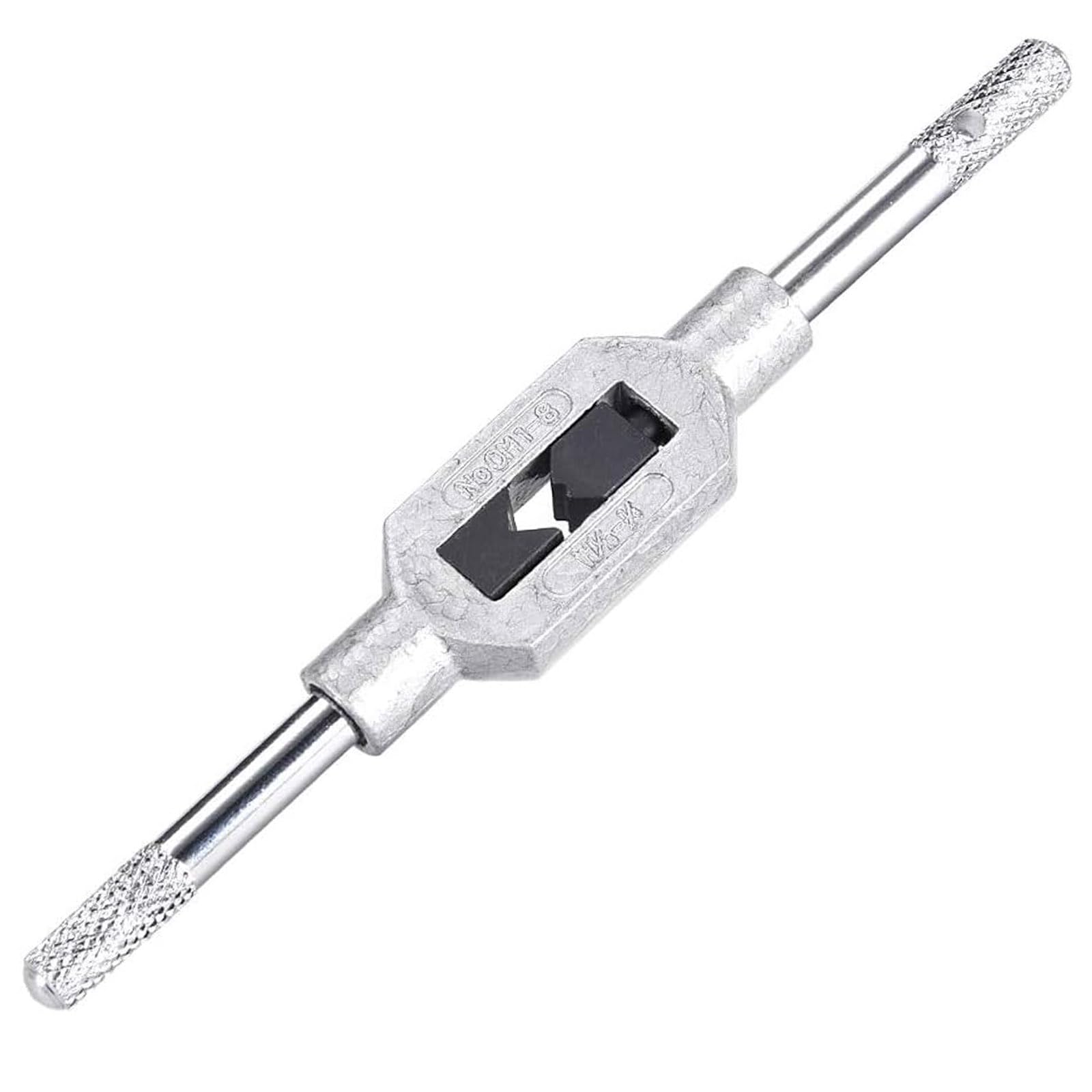 TA-VIGOR Adjustable Tap Wrench Handle, for Metric M1-M8 W1/16-1/4 Taps, Tap Reamer Tapping Hand Tool for Machinist Repair, Tool Steel Handle with Chrome Plated