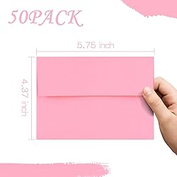50 Pack A2 Envelopes for Invitations,4.37x5.75