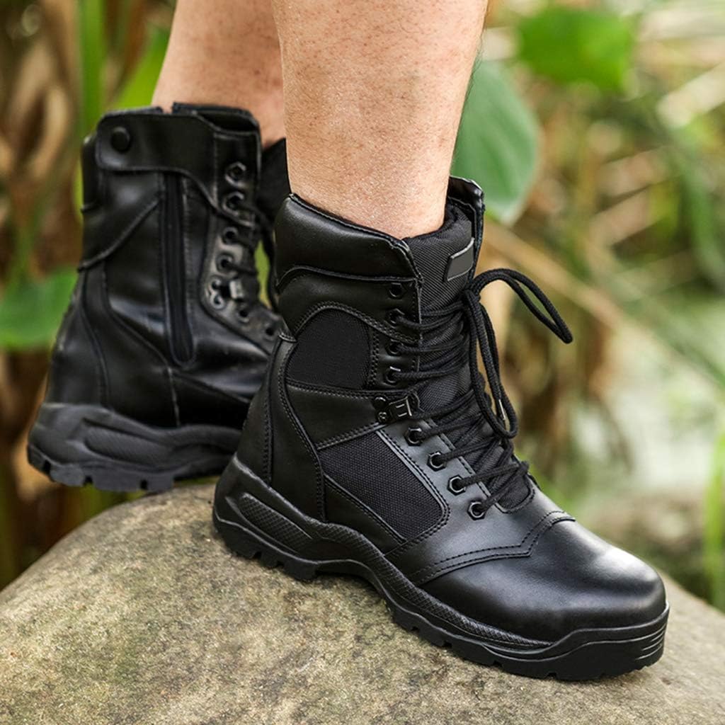 Alaeo Botas de Combate con Puntera de Acero Entrenamiento para la Patrulla  de la Selva para Hombres Táctica de Seguridad Botas Militares de la policía para  Caminar Botas Antideslizantes Calzado de trabajo