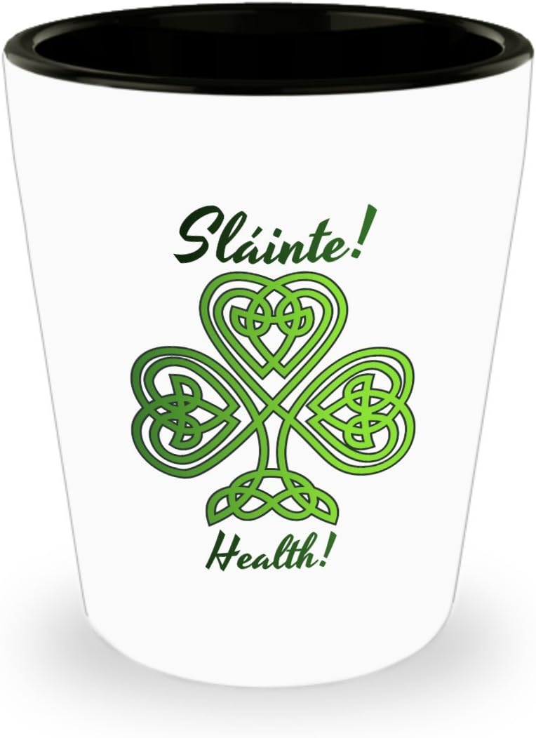 Irish Shot Glass: Shamrock Celtic Knot Sláinte!