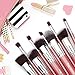Qivange Kabuki Makeup Brushes, Premium Foundation Eyeshadow Powder Brushes(10pcs, Pink with Silver) 