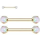 FUNLMO 2pcs Nipple Piercing Jewelry G23 Titanium Nipple Rings Tongue Rings Internally Threaded Bridge Piercing Jewelry 16G 14G 12G 12mm-18mm