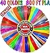 COLORALL 3D Pen Filament Refills 1.75mm PLA 40 Colors Total 800 Feet (23 Solid / 5 Metallic / 4 Fluo / 4 Transparent / 2 Silk / 2 Glow)- Mega Gift Set with Individual Packs