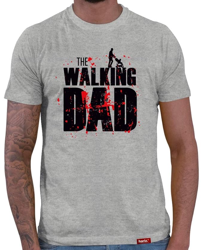 HARIZ Herren T-Shirt Papa Collection 36 Designs Wählbar Grau Urkunde