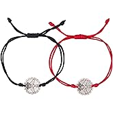 Needzo Holy Spirit Confirmation Bracelets with Dove Medal, Religious Keepsake Gifts, Red and Black Colors Included, 8 Inches Adjustable