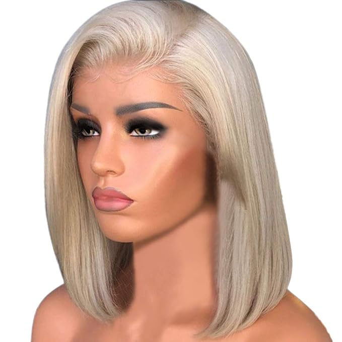 Bestoppen 40cm Gold Wig Straight Hair Human Hair Full End Short