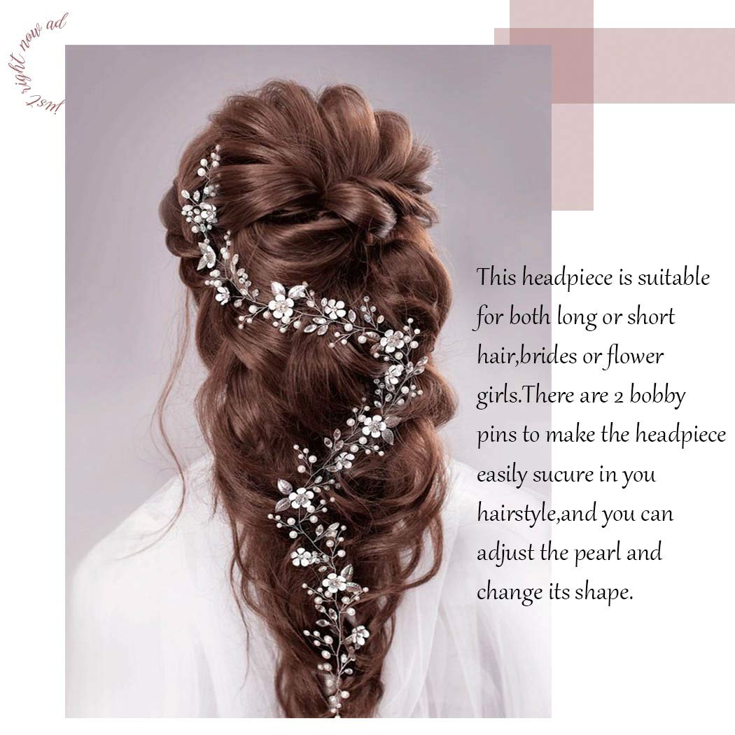 Amazon Com Catery Flower Bride Wedding Headband Silver Crystal