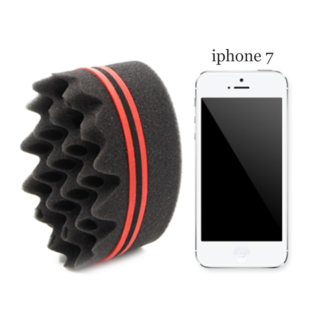 RioRand Magic Barber Sponge Hair Twist Brush for Afros,Men,Women,Wave Tornado Coils Dreadlocks Hair Styling Small Holes(2pcs)
