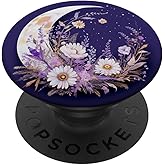 Boho Moon And Wildflowers PopSockets Adhesive PopGrip