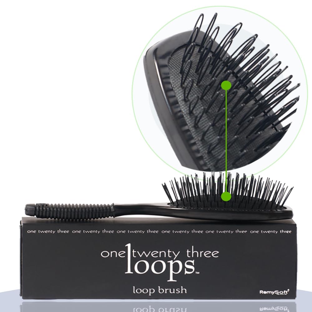 One Twenty Three Loops - Loop Brush - Safe for Hair Extensions, Weaves and Wigs