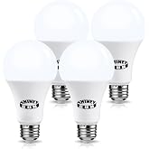Sunshiney LED Light Bulbs, 150-200 Watt Equivalent Light Bulb, 5000K Daylight White, A21 2200 Lumens LED Light Bulb,Standard Base, Non-Dimmable, 4 Pack