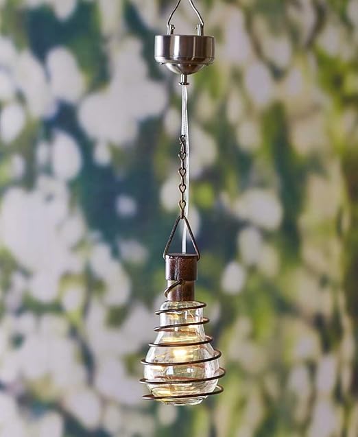 The Lakeside Collection Solar Hanging Lights Spiral