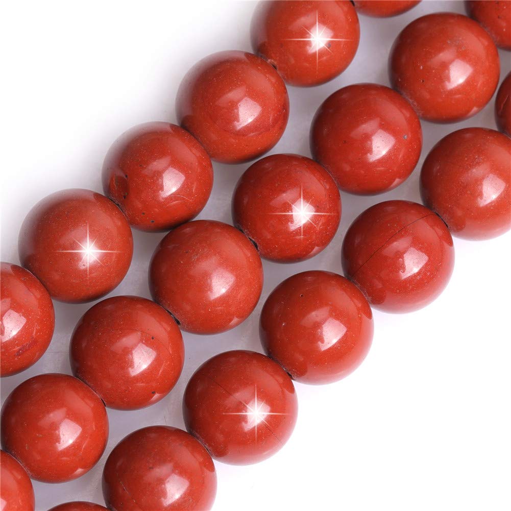 Natural Red Jasper Gemstone Semi Precious Round 10mm Loose Beads for Jewellery Making DIY Bracelet Necklace Crafts 15''