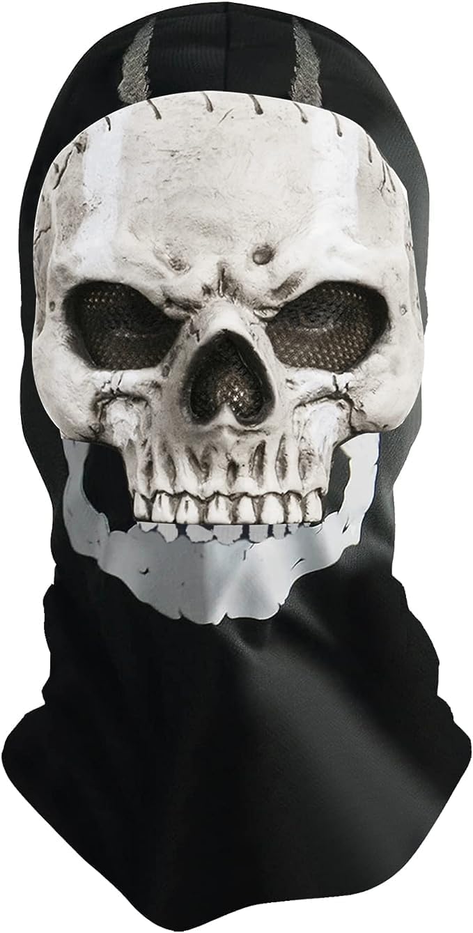 Applysu Ghost Skull Call of Duty Balaclava GOD Ghost MW2 Skeleton Mask - Halloween Scary Horror Cosplay Headwear Costume for Masquerade