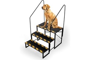 foriy 3 Steps RV Stairs, Outdoor Hot Tub Steps, Mobile Home Stairs, Camper Stairs Steps with 2 Handrail for Travel Trailer Motor Home Boat Camper and Porch