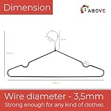 1ABOVE 25x Premium Rubber Coated Metal Hangers - Heavy Duty Non-Slip Grey view 3
