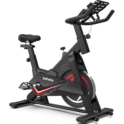 SUPAKA Spin Bike, Indoor Cycling Bike Stationary, Exercise Bike for Home Cardio Gym, with Magnetic Resistance, 35 LBS Flywheel, Thickened Frame