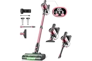 SUXIANGVAC Cordless Vacuum Cleaner, 350W/30Kpa 8 in 1 Powerful Stick Vacuum, with Anti-Tangle Brush and Upgraded Green Light, 40mins Runtime Rechargeable Lightweight Vacuums for Hardwood Floor, Carpet, Pet Hair