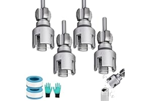 HZMRLSB Pipe Threading Tool for PVC, Integrated Internal & External Thread Cutter, 1/2", 3/4", 1" Dies, Electric Drill Compatible, Carbon Steel Plastic Pipe Threader Kit(ALL-2)